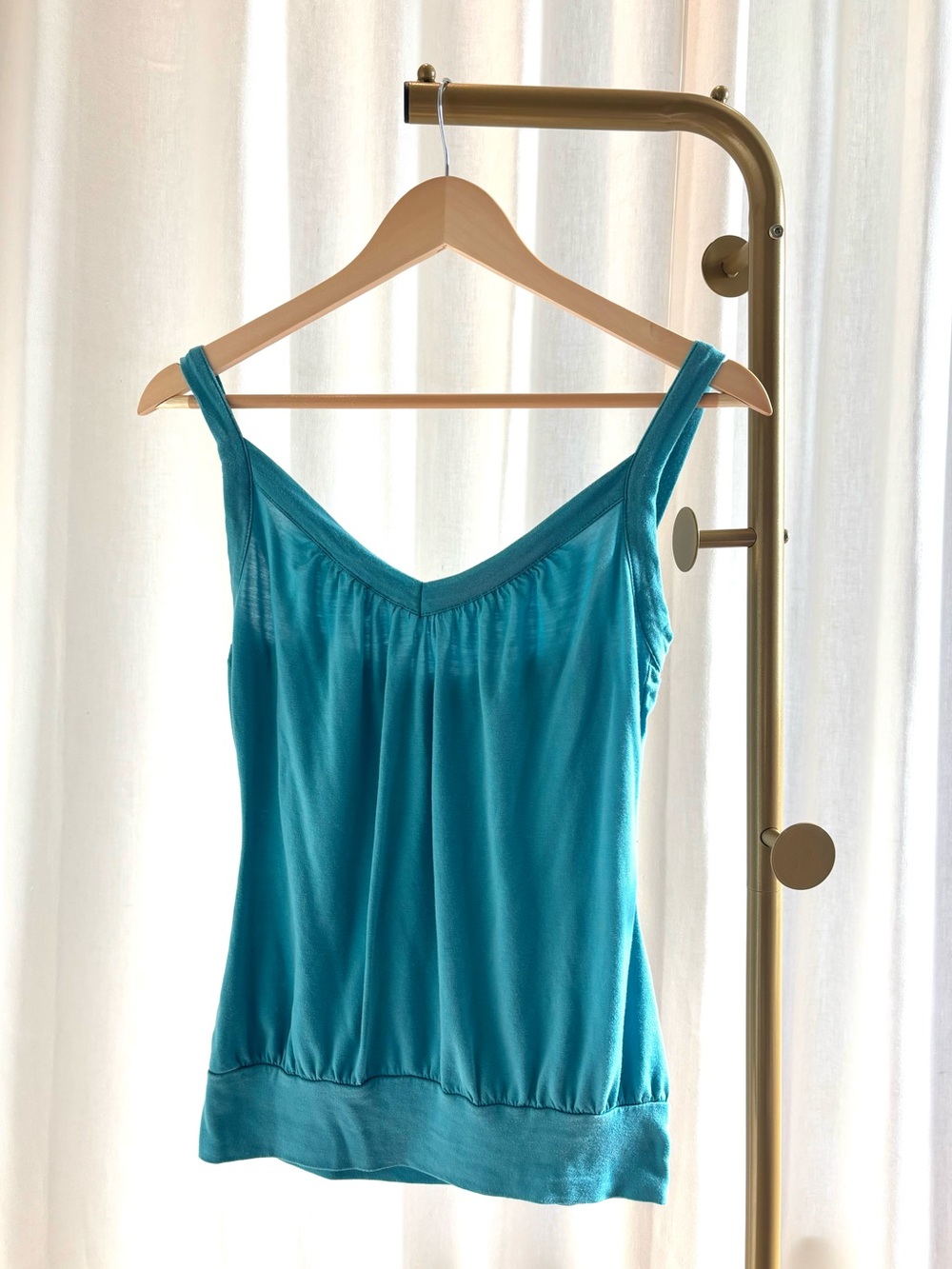 Talula Teal V-Neck Camisole Size XS - small rip on back of strap